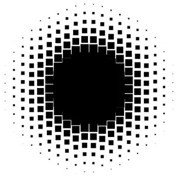 Halftone graphics with squares, monochromatic abstract element Stockillustratie