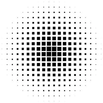 Halftone graphics with squares, monochromatic abstract element Stockillustratie