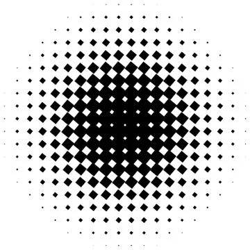 Halftone graphics with squares, monochromatic abstract element Stock Illustration