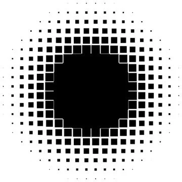 Halftone graphics with squares, monochromatic abstract element Stock Illustration