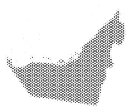 Halftone Gray Arab Emirates Map Stock Illustration