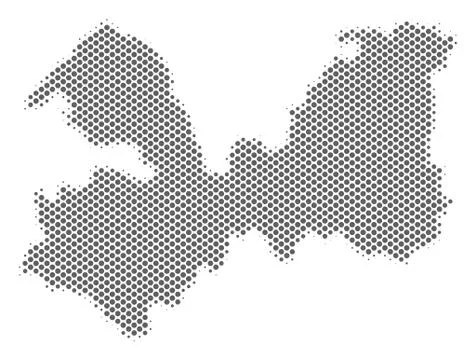 Halftone Gray Leningrad Oblast Map Stock Illustration