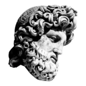 Halftone Greece modern statue. Collage design element in trendy magazine st.. 스톡 일러스트