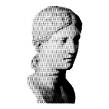 Halftone Greece modern statue. Collage design element in trendy magazine styl 스톡 일러스트