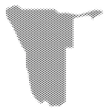 Halftone Grey Namibia Map Stock Illustration