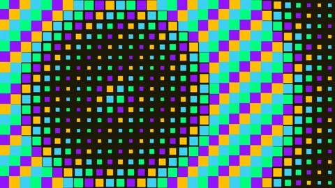 Halftone Grid Pixelation Wave Animation with Neon Colors and Dynamic Stock Footage 340899400