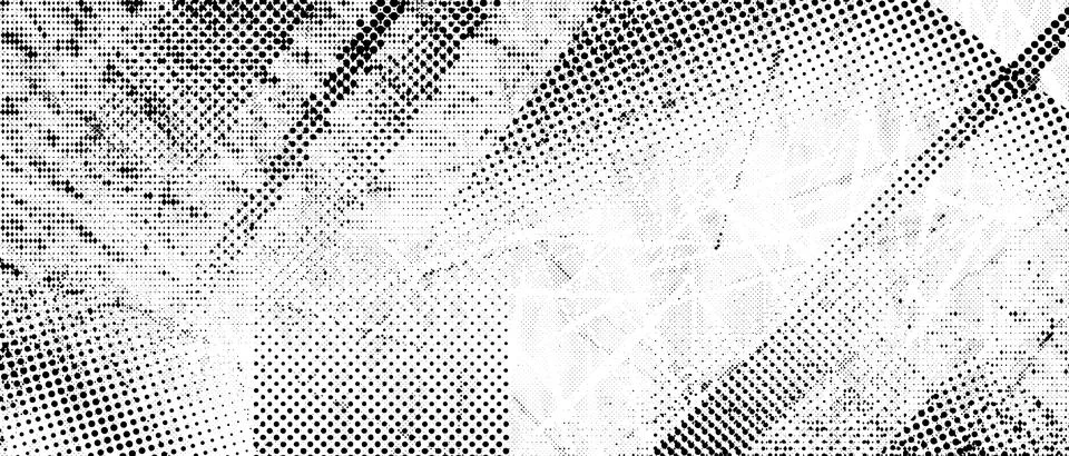 Halftone grunge punk texture. Distorted rough dirty scratch and splash Stock Illustration