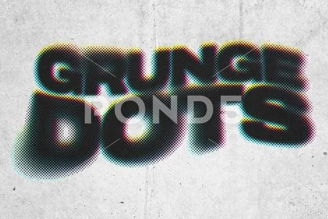 Halftone Grunge Text Effect PSD Template