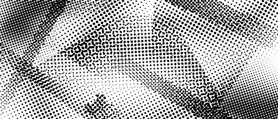 Halftone grunge texture. Distorted rough dirty scratched background. Dotted Stock Illustration