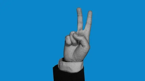 Halftone Hand Counting Fingers One to Five Animation Stock Footage 337898019
