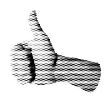 Halftone hand giving a thumbs-up Stock Illustration