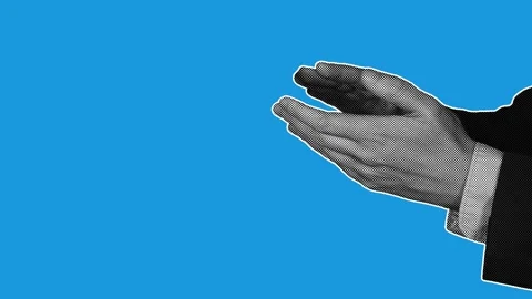 Halftone Hands Clapping Applause Bravo Loop Animation Stock Footage 337898056