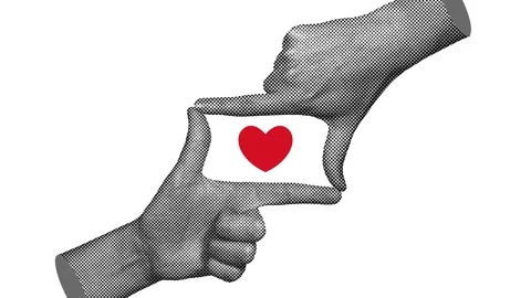 Halftone Hands Finger Frame Beating Heart White Animation Stock Footage 344876915