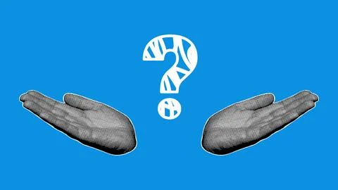 Halftone Hands Shrug Question Mark Confusion Illustration Stock Illustration