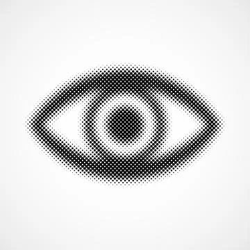 Halftone human eye. Vector illustration. Stock Illustration