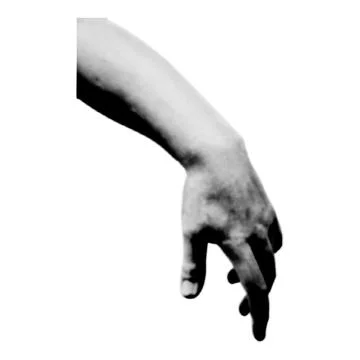 Halftone human hand. Collage design element in trendy magazine style. Retro.. 스톡 일러스트