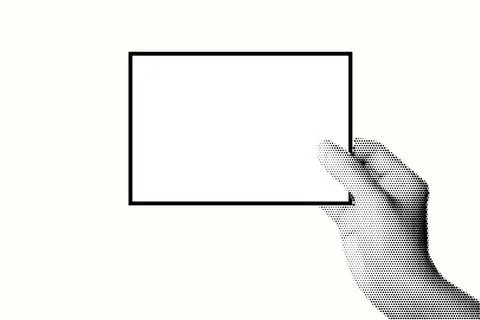 Halftone image of hand holding paper. Pop art retro style illustration Stock Illustration