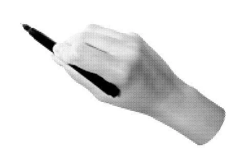Halftone image of hand holding a pen Stock Illustration
