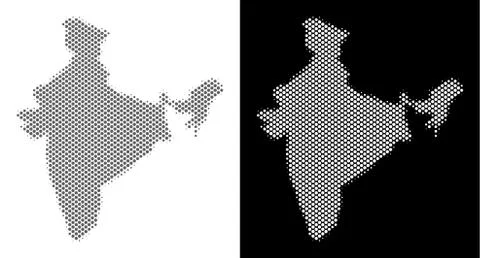 Halftone India Map Stock Illustration