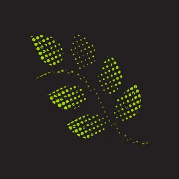 Halftone leaf illustration Illustrazione stock