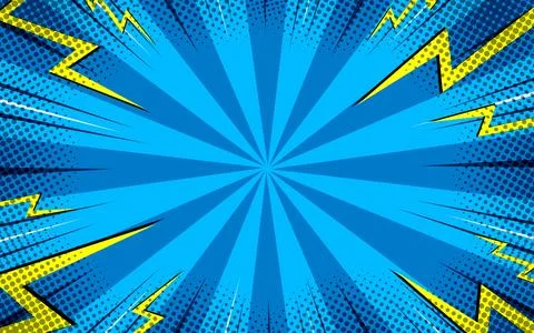 Halftone lightning explosion pop art comic background. Cartoon Vector Illus.. Stock Illustration