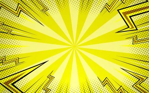 Halftone lightning explosion pop art comic background. Cartoon Vector Illus.. Stock Illustration