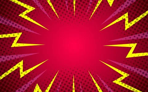 Halftone lightning explosion pop art comic background. Cartoon Vector Illus.. Stock Illustration