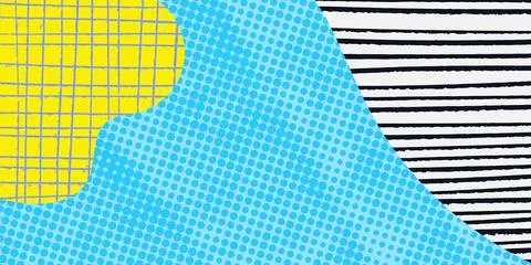 Halftone lined paper backdrop. Abstract multicolored geometric design. Dott.. 库存插图