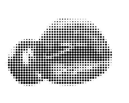 Halftone Lips Holding a Cherry in Black and White Stock Illustration