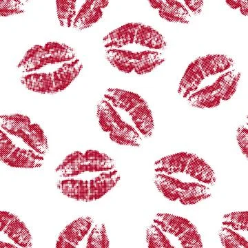Halftone lips Stock Illustration