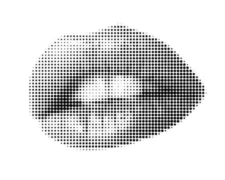 Halftone Lips with Teeth in Black and White Stock Illustration