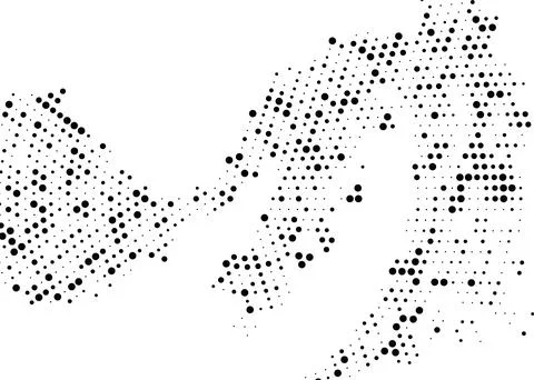 Halftone monochrome dot pattern. Minimalism, vector. Black dots on white ba.. Stock Illustration