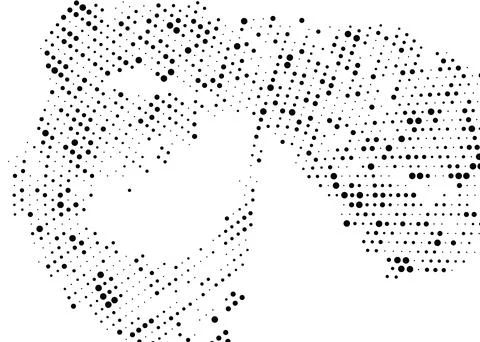 Halftone monochrome dot pattern. Minimalism, vector. Black dots on white ba.. Stockillustratie