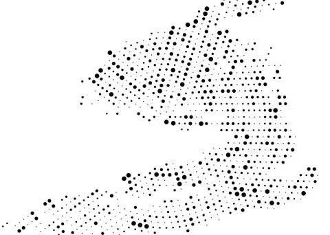 Halftone monochrome dot pattern. Minimalism, vector. Black dots on white ba.. Stock Illustration