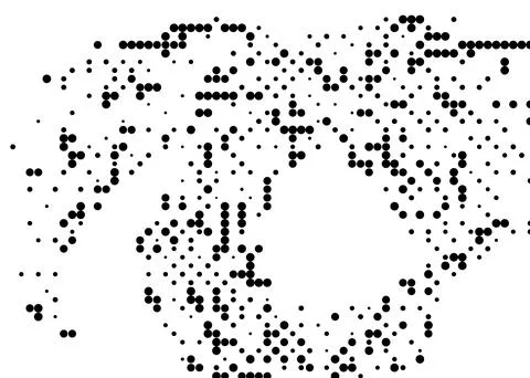 Halftone monochrome dot pattern. Minimalism, vector. Black dots on white ba.. Stock Illustration