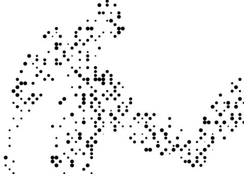 Halftone monochrome dot pattern. Minimalism, vector. Black dots on white ba.. Stock Illustration