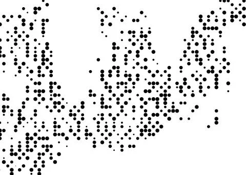 Halftone monochrome dot pattern. Minimalism, vector. Black dots on white ba.. Stock Illustration