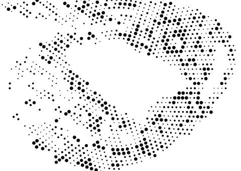 Halftone monochrome dot pattern. Minimalism, vector. Black dots on white ba.. Stock Illustration