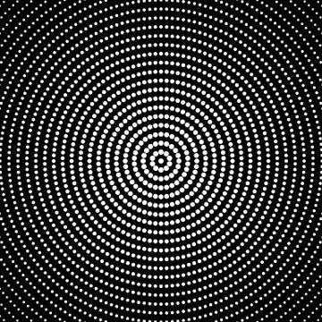 Halftone monochrome geometric round dot pattern background Stock Illustration