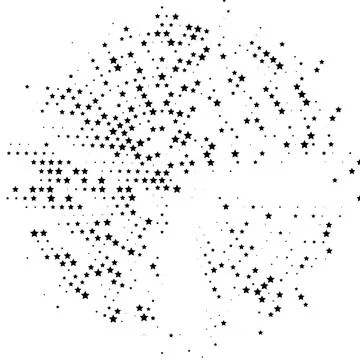 Halftone monochrome pattern with orange, brown, yellow squares around the cir Stock Illustration