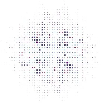Halftone monochrome pattern with purple squares. Minimalism, vector. Backgrou Illustrazione stock