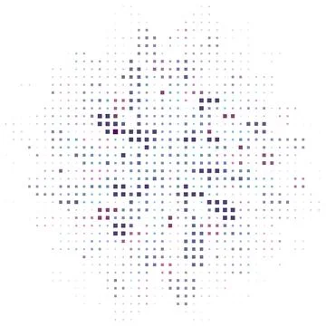 Halftone monochrome pattern with purple squares. Minimalism, vector. Backgrou Stock Illustration