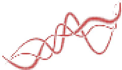 Halftone monochrome pattern with squares. Shades of red. Minimalism, vector.. Stock Illustration