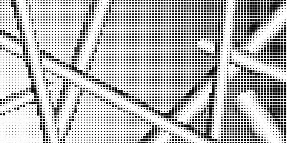 Halftone monochrome pattern with squares. Shades of grey. Minimalism, vecto.. Illustrazione stock