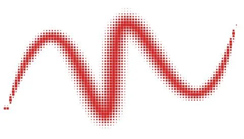 Halftone monochrome pattern with squares. Shades of red. Minimalism, vector.. Stock Illustration