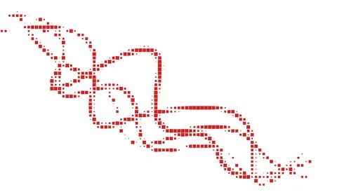 Halftone monochrome pattern with squares. Shades of red. Minimalism, vector.. Stock Illustration