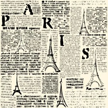 Halftone newspaper Paris Stock Illustration