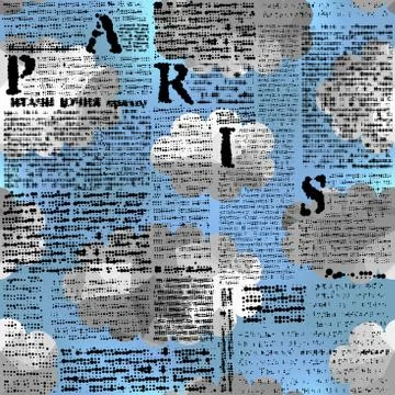 Halftone newspaper Paris Stock Illustration