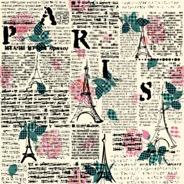 Halftone newspaper Paris Stock Illustration