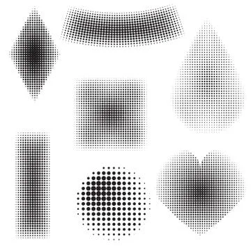 Halftone objects Illustrazione stock